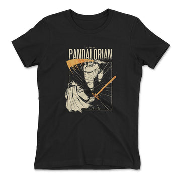 The Pandalorian Womens T-Shirt in Black color